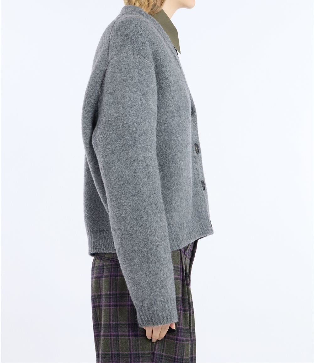 N°21 Cardigan in misto mohair grigio mélange - FW26 A002 7081 8995 GRIGIO N.21