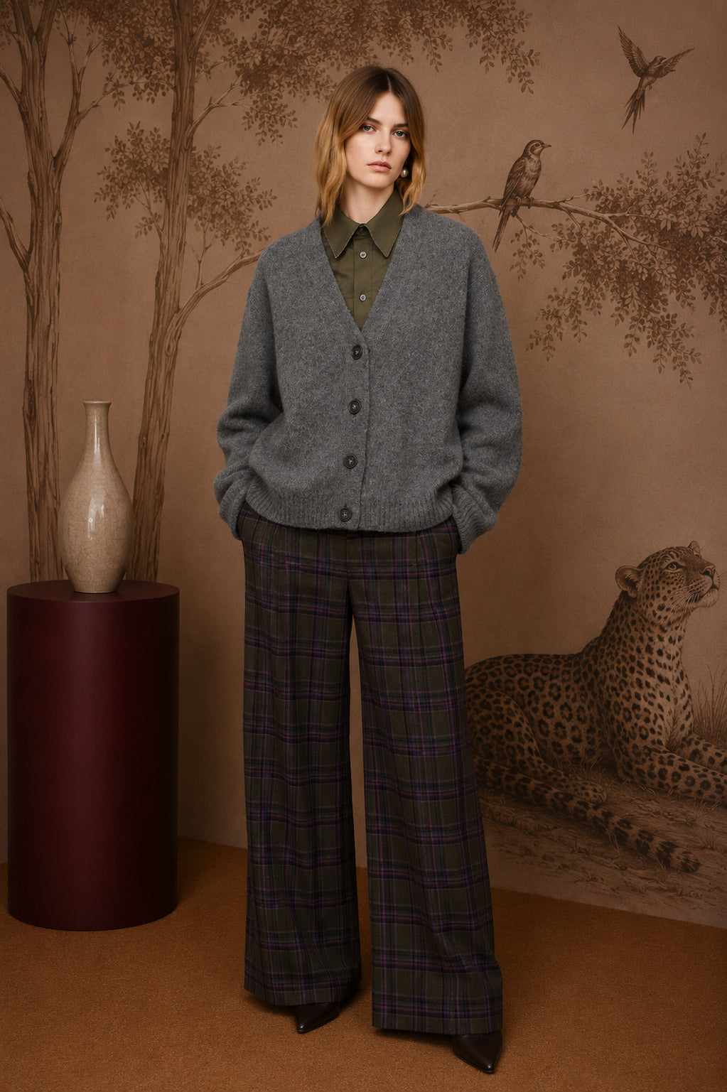 N°21 Cardigan in misto mohair grigio mélange - FW26 A002 7081 8995 GRIGIO N.21