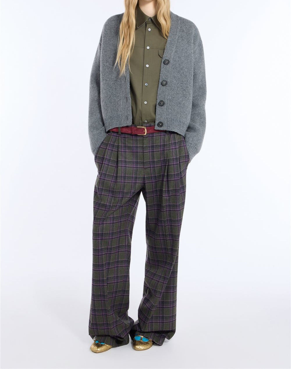 N°21 Cardigan in misto mohair grigio mélange - FW26 A002 7081 8995 GRIGIO N.21