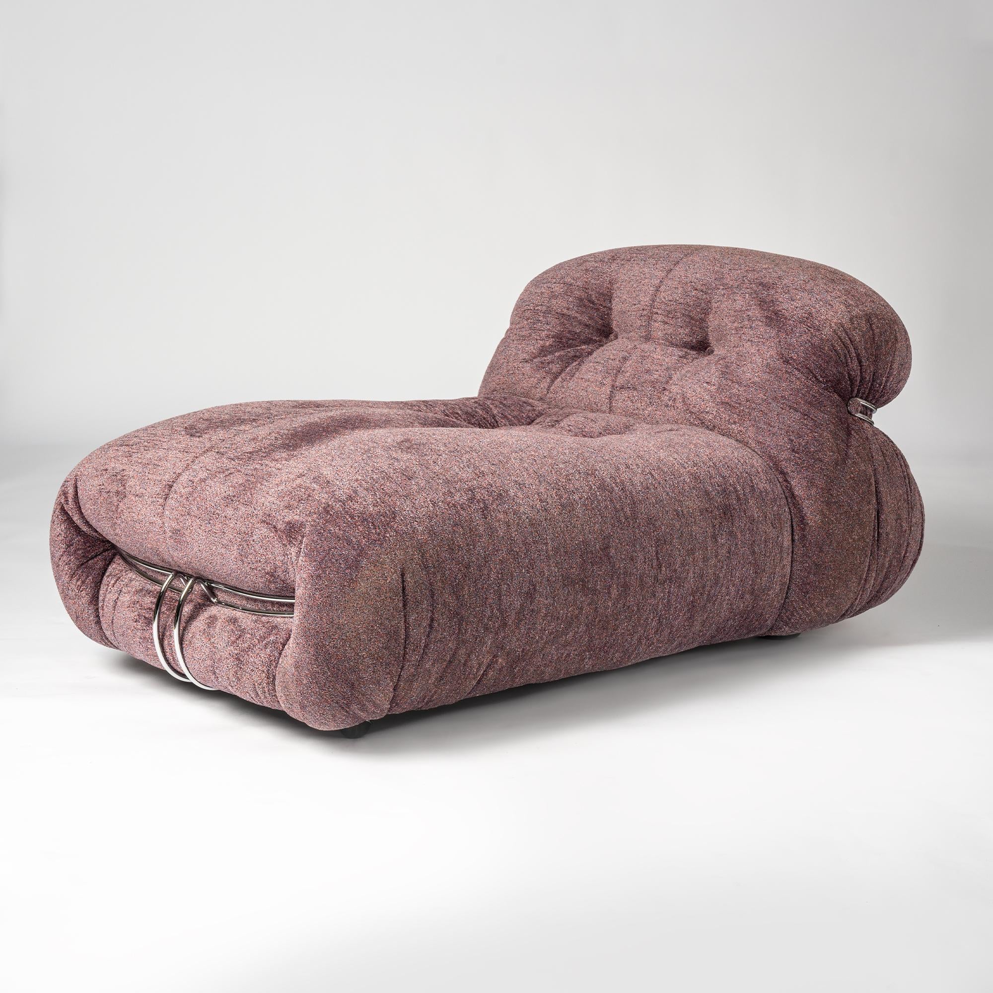POLTRONA CHAISE LONGE SORIANA AFRA E TOBIA SCARPA CON POUFF POLTRONA SORIANA + POUFF TOBIA SCARPA