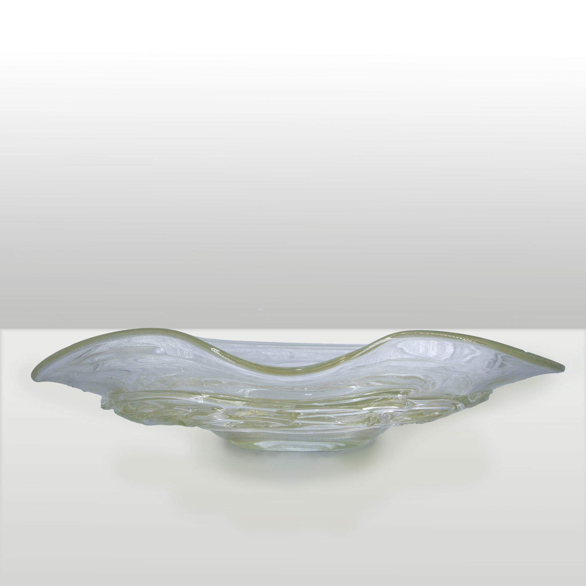 piatto ovale in vetro di murano realizzato da seguso. italia PIATTO CENTROTAVOLA SEGUSO VETRO DI MURANO Seguso
