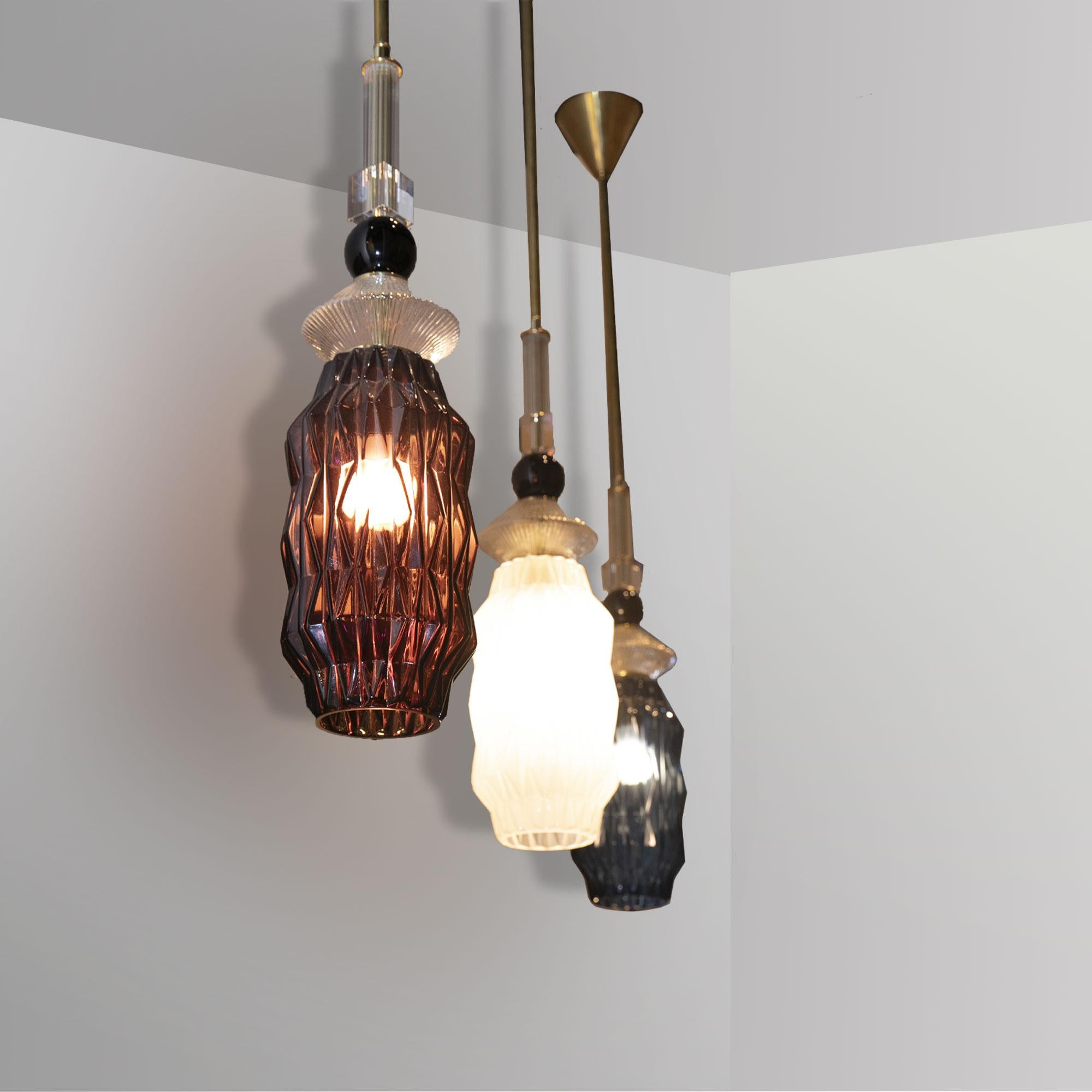 trittico pendenti di colori diversi, vetro di murano. made in italy produzione recente PENDENTI 3 COLORI TRITTICO ITALIAN MANUFACTURER