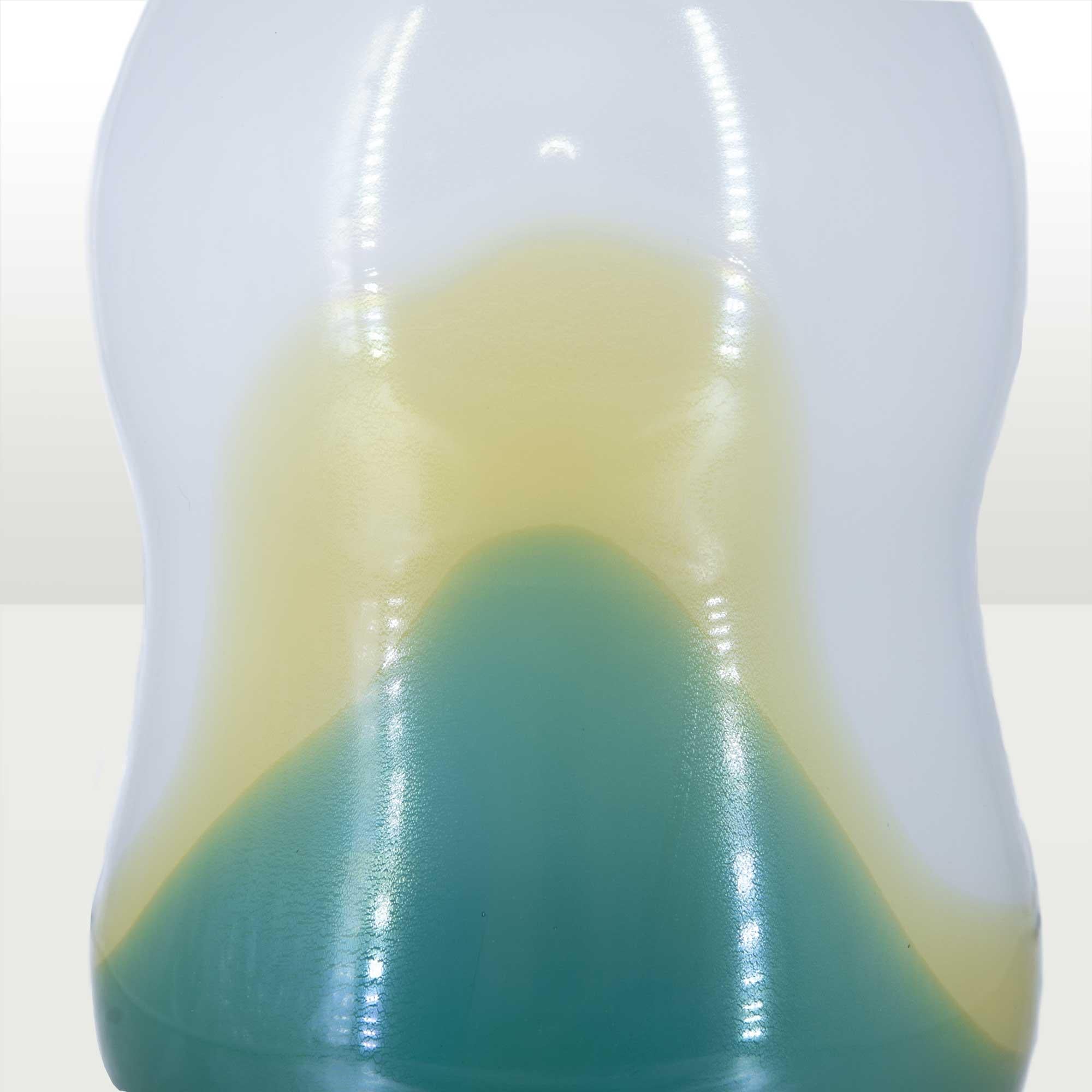 vaso in vetro con base bianca e macchia di colori differenti. anni 70 Made in Italy VASO MACCHIA ROCHE BOBOIS ROCHE BOBOIS