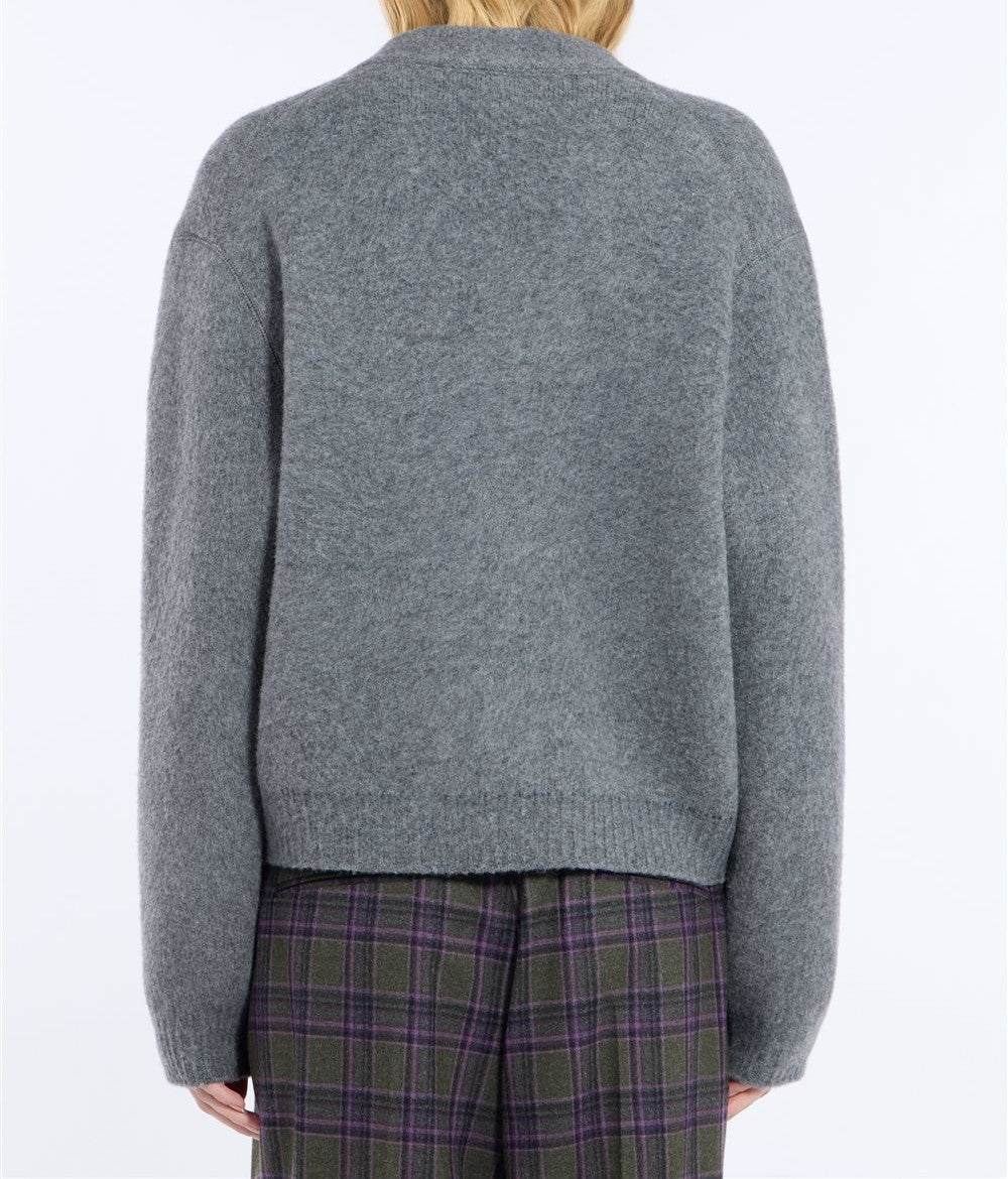 N°21 Cardigan in misto mohair grigio mélange - FW26 A002 7081 8995 GRIGIO N.21 