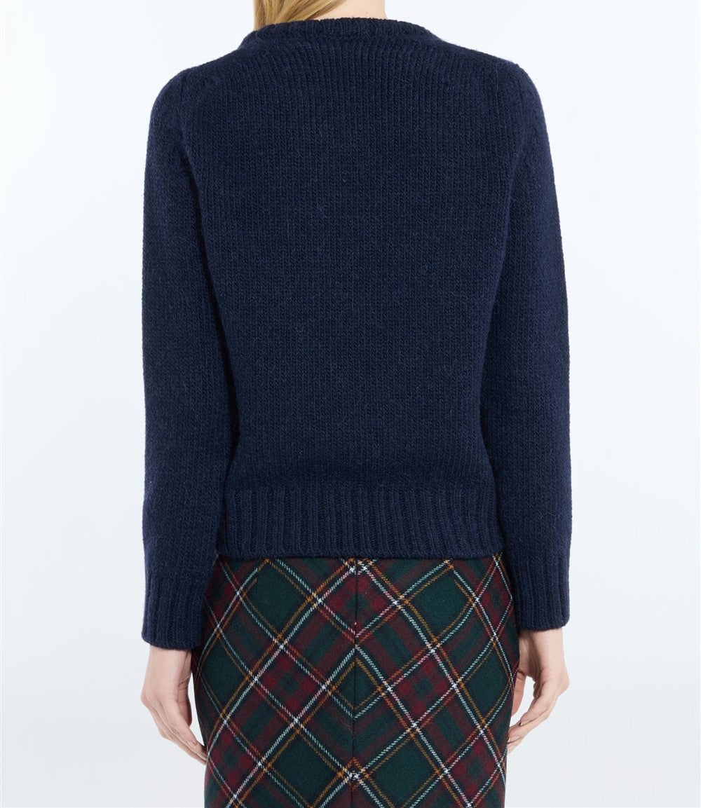 N°21 Maglia girocollo jacquard Argyle blu navy - FW26 A008 7112 6689 BLU N.21 