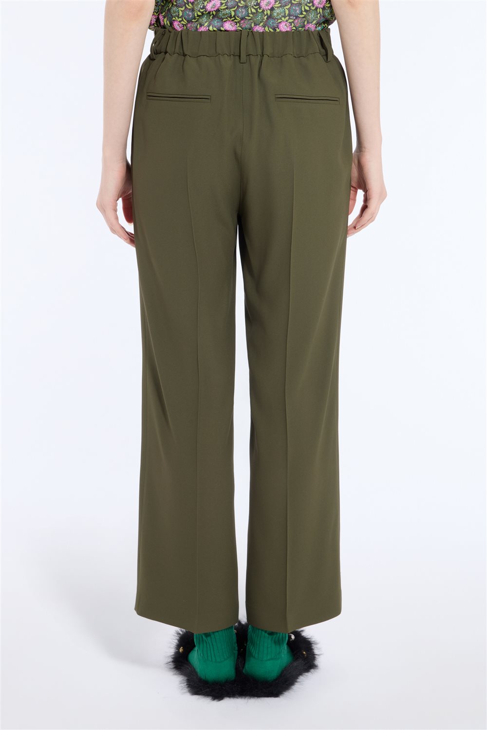 N°21 Pantalone palazzo sartoriale verde oliva - FW26 B051 5424 5606 VERDE N.21 