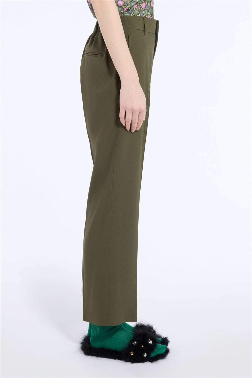 N°21 Pantalone palazzo sartoriale verde oliva - FW26 B051 5424 5606 VERDE N.21 