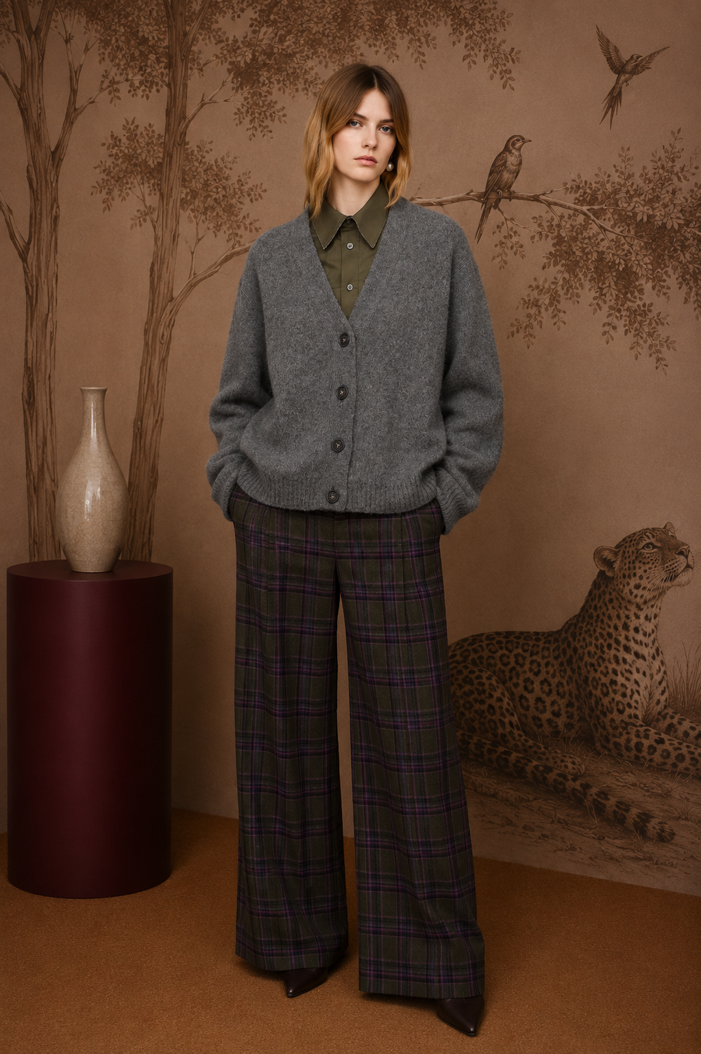 N°21 Cardigan in misto mohair grigio mélange - FW26 A002 7081 8995 GRIGIO N.21 