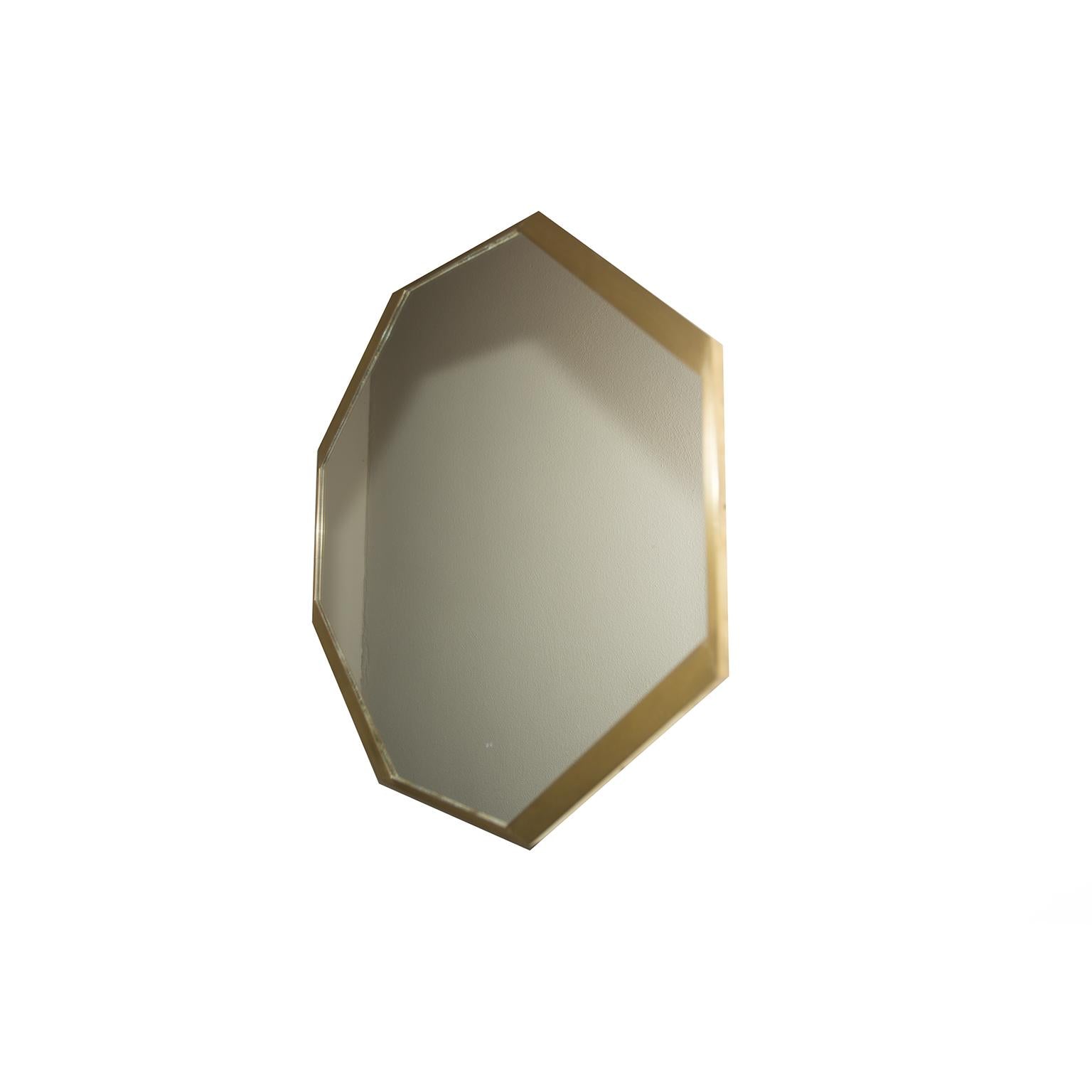 OTTAGONALE OTTONE specchio ottagonale ottone ITALIAN MANUFACTURER 