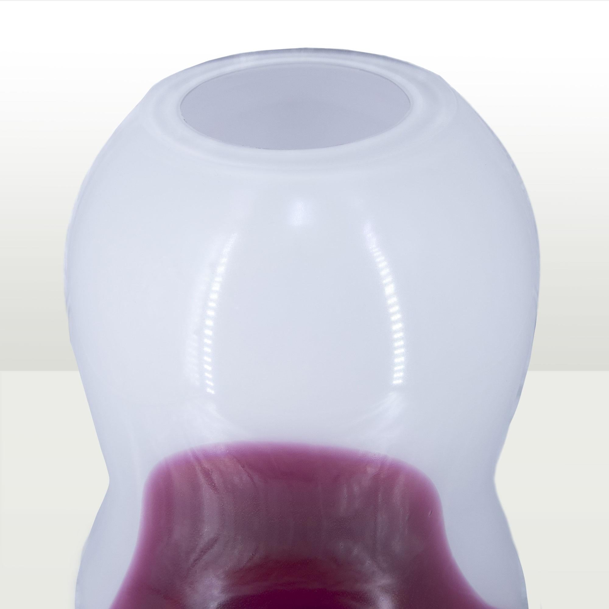 vaso in vetro con base bianca e macchia di colori differenti. anni 70 Made in Italy VASO MACCHIA ROCHE BOBOIS ROCHE  BOBOIS 