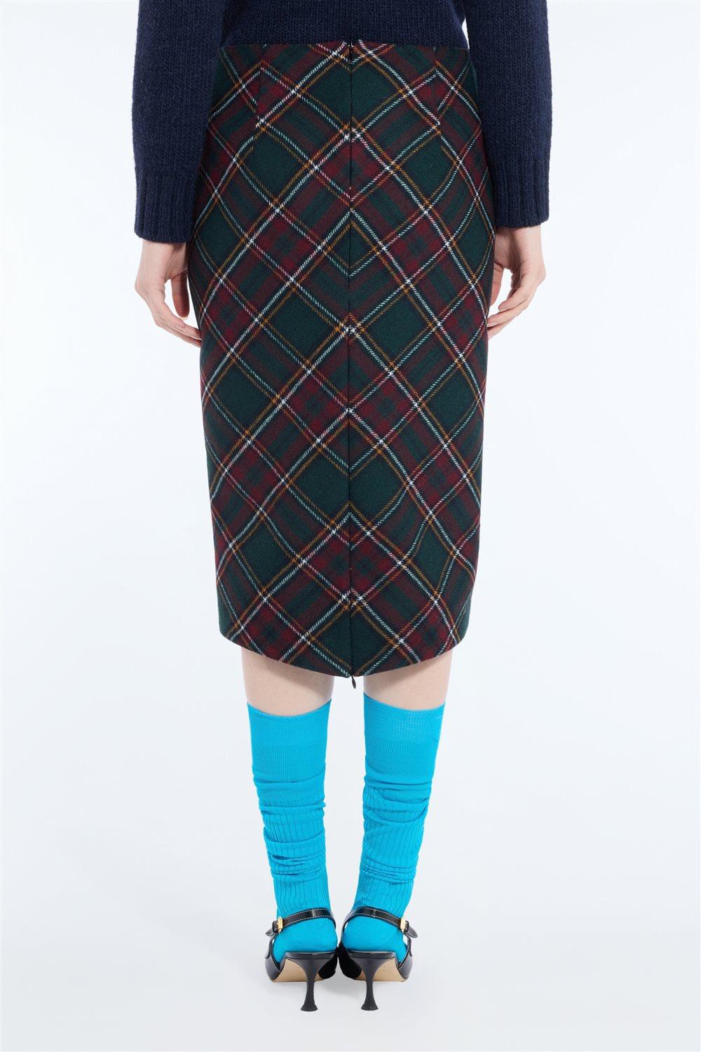 N°21 Gonna midi tartan verde e bordeaux - FW26 C014 3159 Q5C1 SCOZZ N.21 