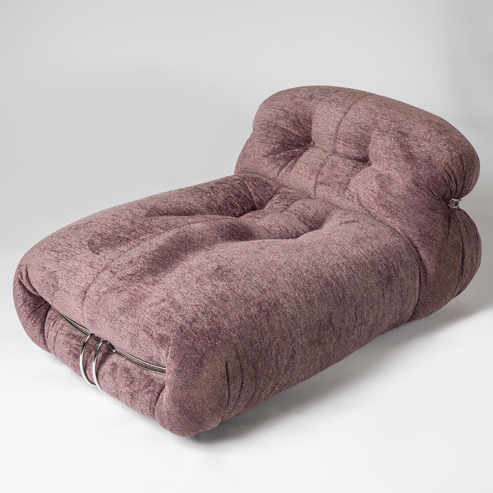 POLTRONA CHAISE LONGE SORIANA AFRA E TOBIA SCARPA CON POUFF POLTRONA SORIANA + POUFF TOBIA SCARPA 