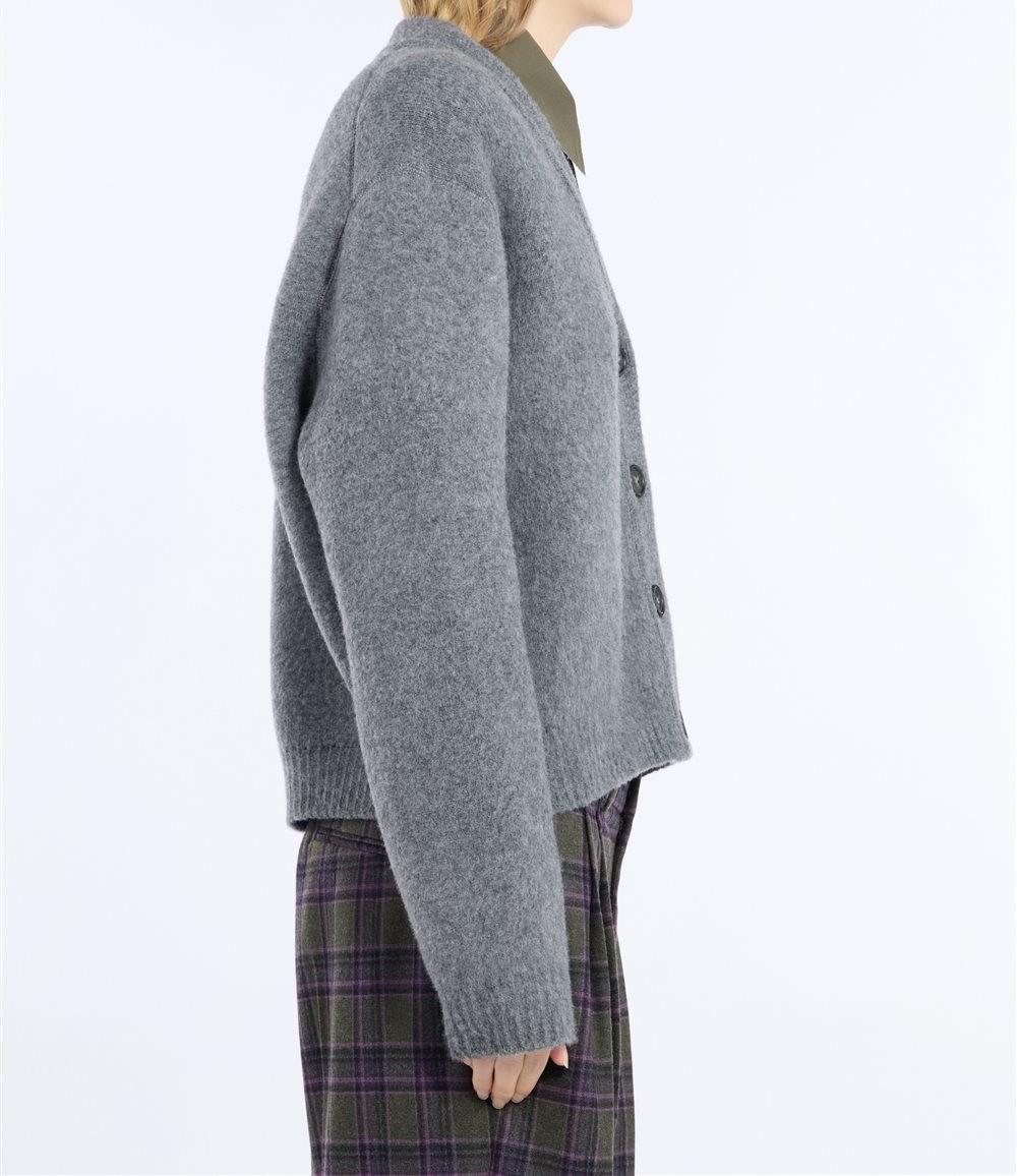 N°21 Cardigan in misto mohair grigio mélange - FW26 A002 7081 8995 GRIGIO N.21 
